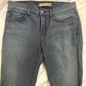 J BRAND Cass Railroad Stripe Zipper Crop Jeans 28